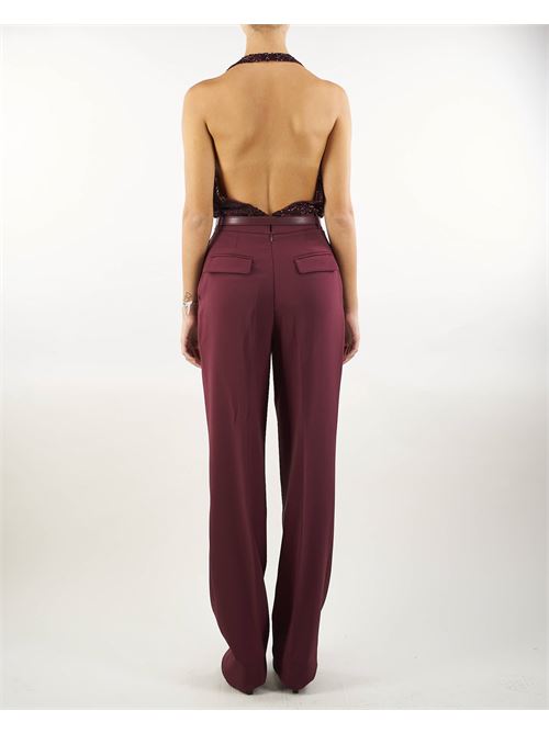 Jumpsuit in crêpe and tulle fabric embroidered with sequins Elisabetta Franchi ELISABETTA FRANCHI | Suit | TU02447E2CG3